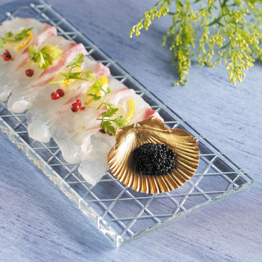 扇型貝殻皿 金塗り