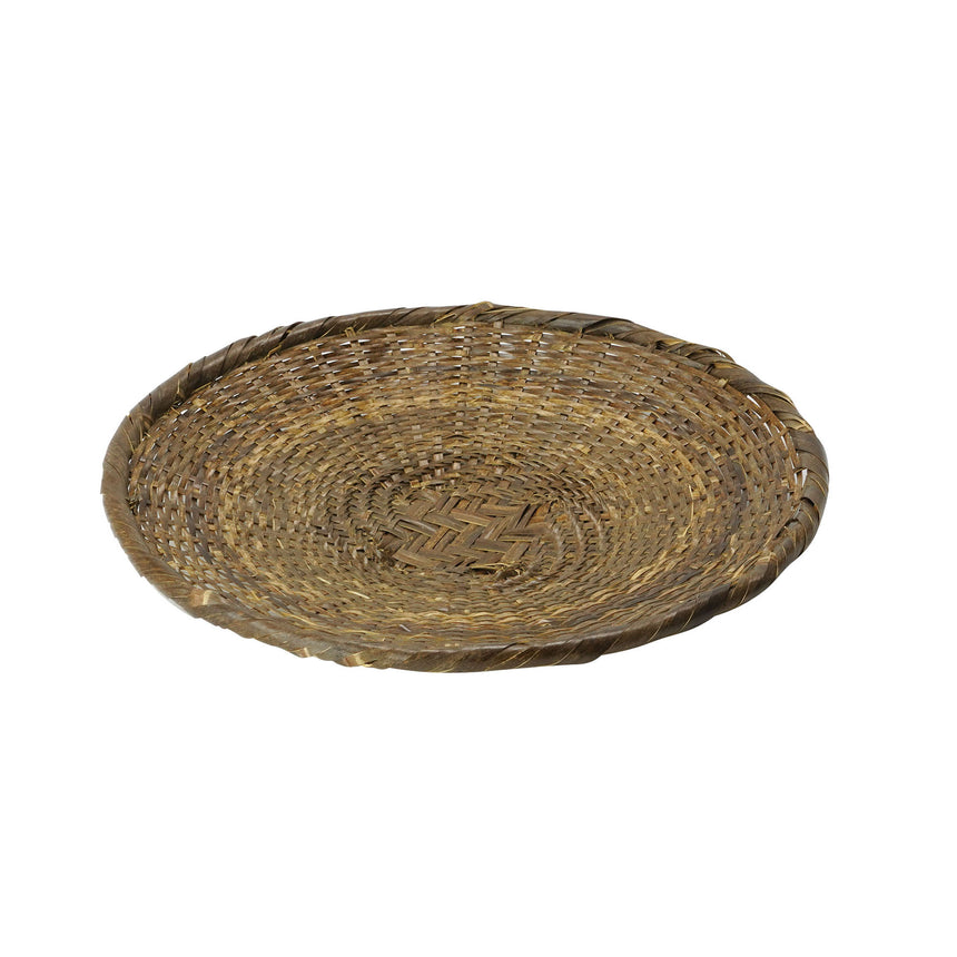 Black bamboo woven soba basket