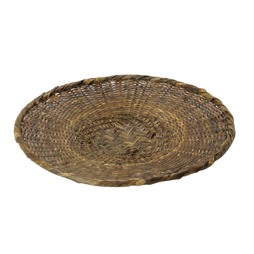 Black bamboo woven soba basket