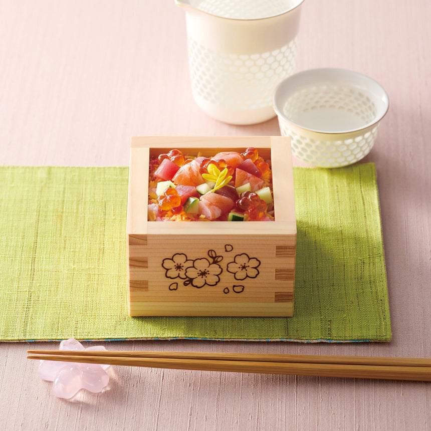 東濃ひのき 1合桝（四季/四面焼印)