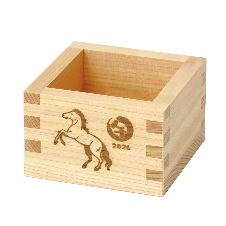 東濃ひのき・一合桝　干支　午(無塗装)