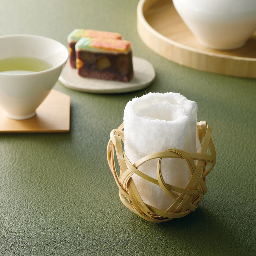 Bamboo towel holder (white)