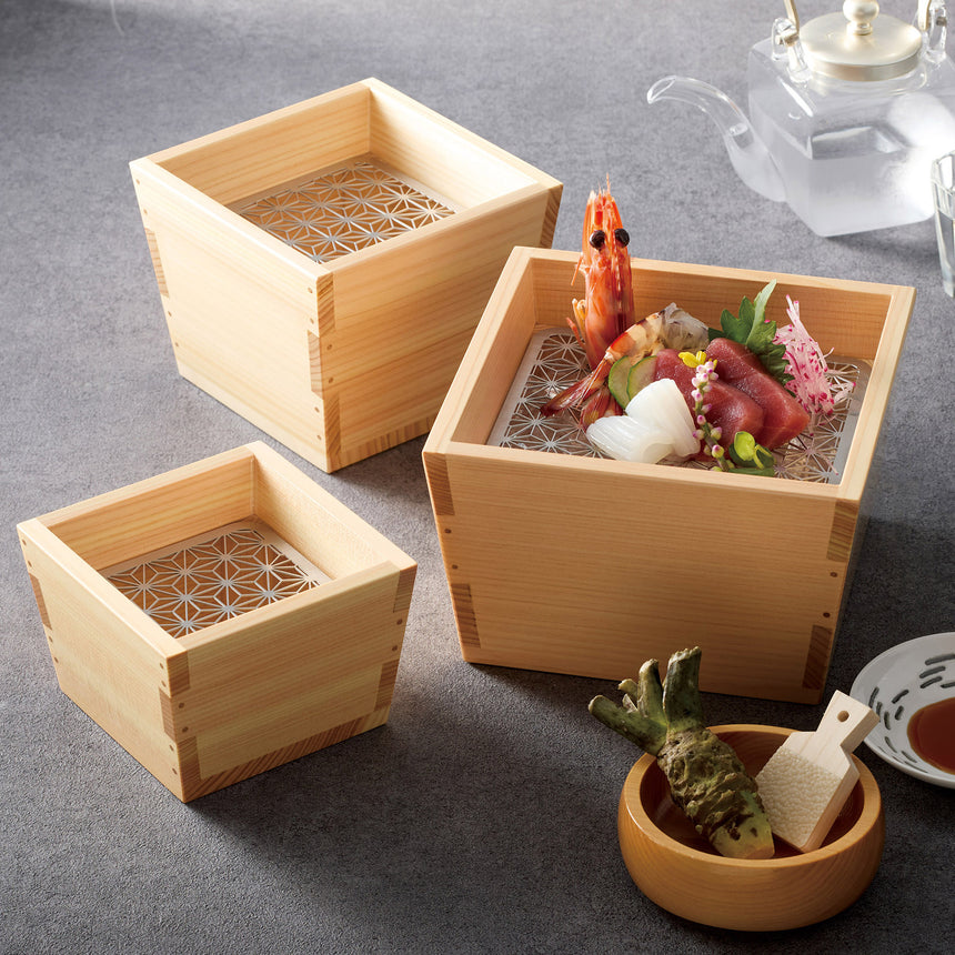 Stainless steel fine perforated plate (for serving buckets) Asanoha