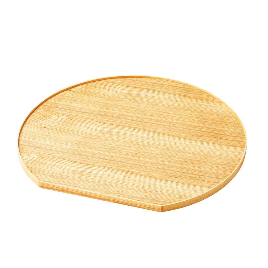 タモ薄型両面盆　半月（クリアー/こげ茶）