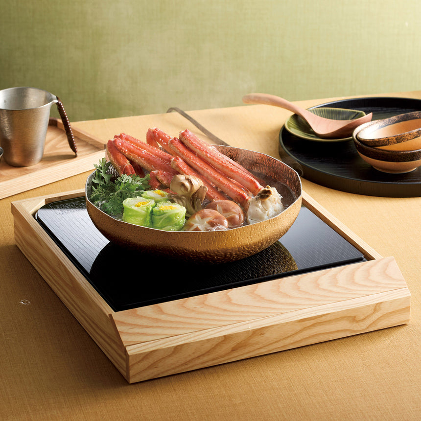 Wood cover for induction cooker, clear