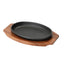 Oval mini steak plate (with wooden stand)