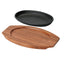 Oval mini steak plate (with wooden stand)