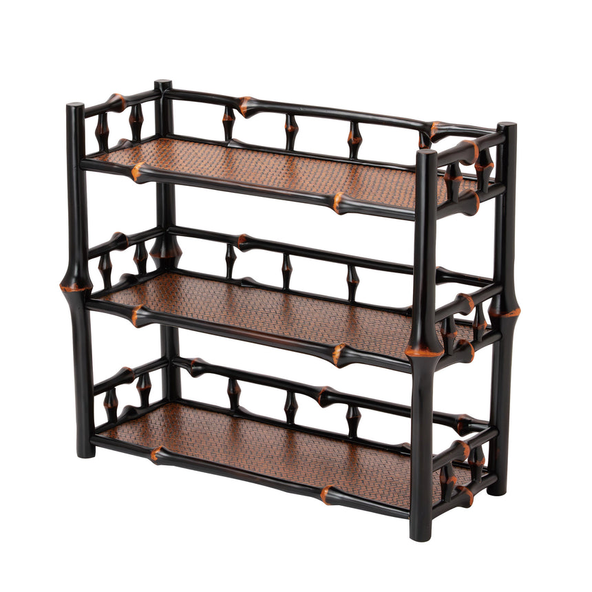 上竹細工・三段飾り棚