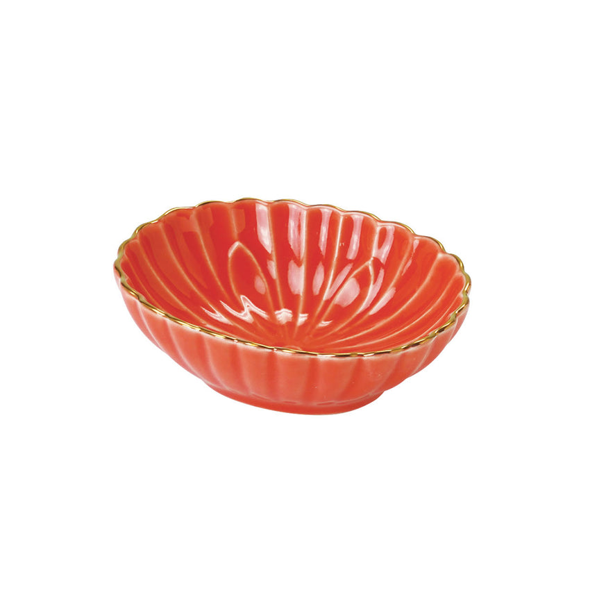 Oval chrysanthemum plate (orange)