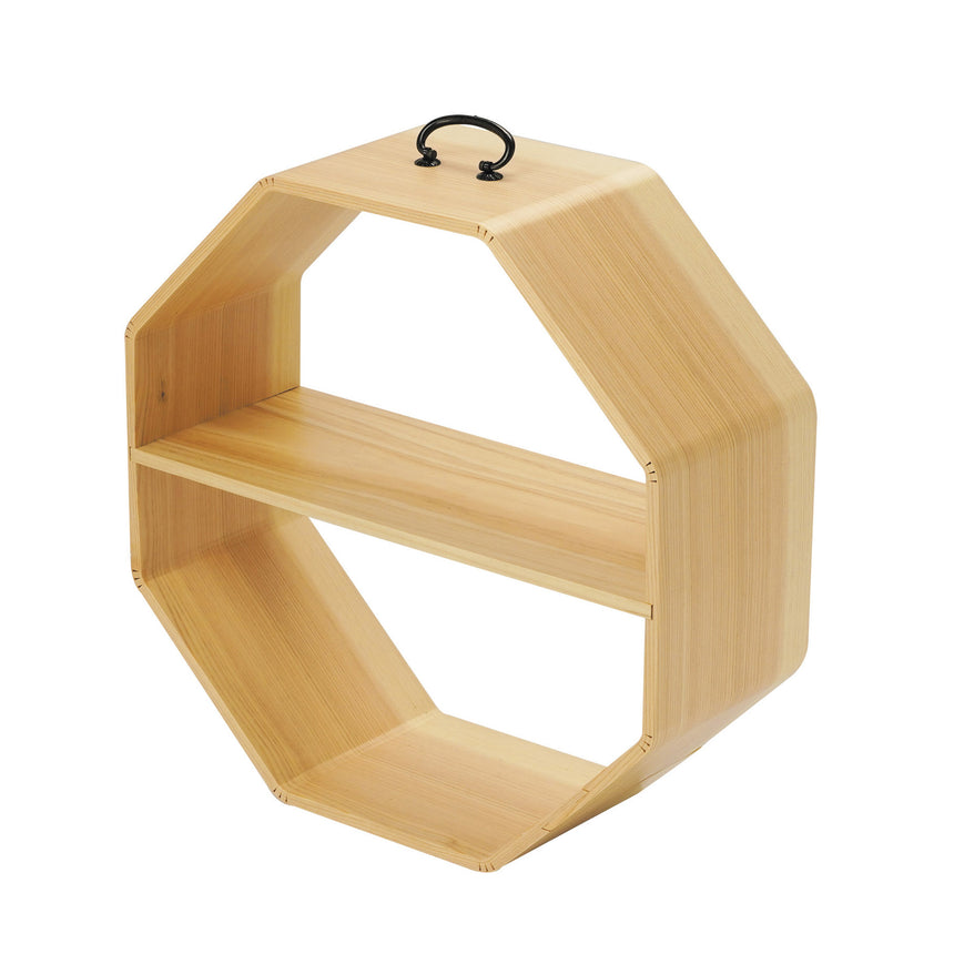 ひのき・曲げ八角手提料理棚