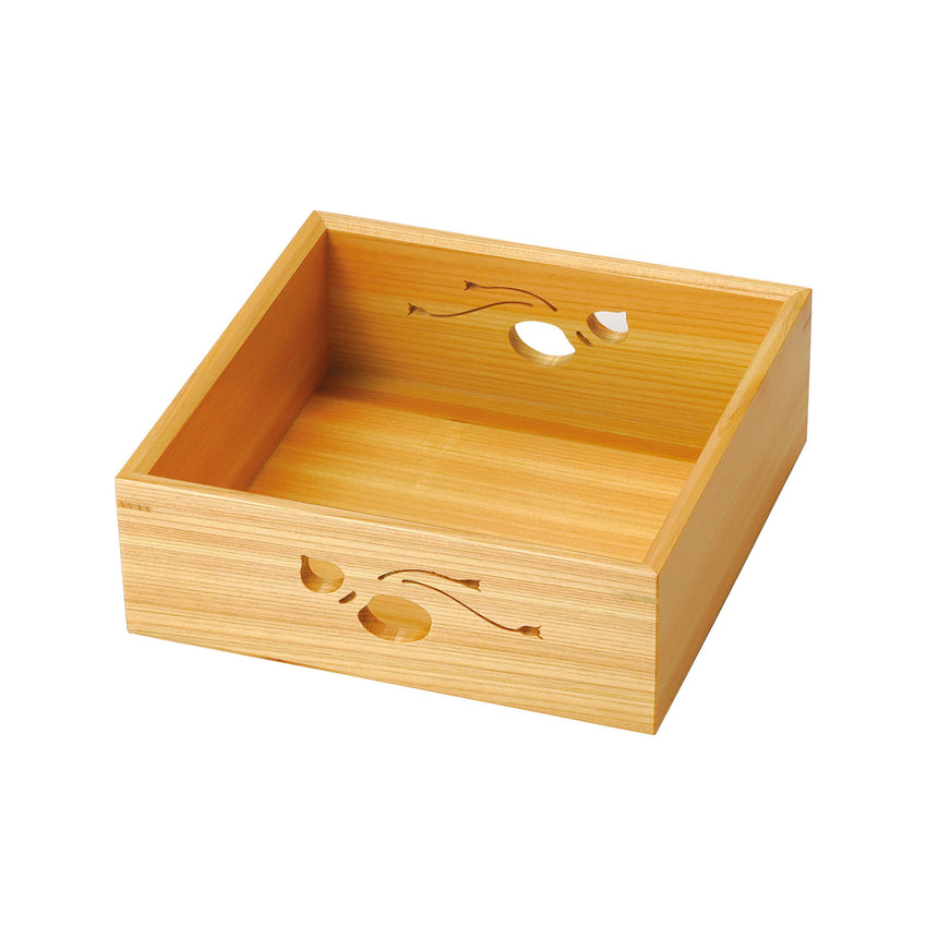 Hinoki openwork food box (small)