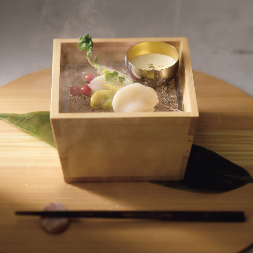 ステンレス･細密目皿(つるべ盛器用)麻の葉