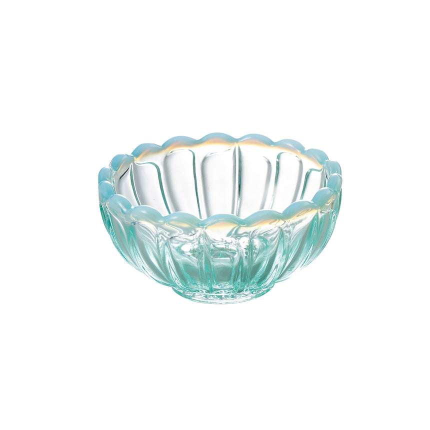 菊型ガラス珍味入　水