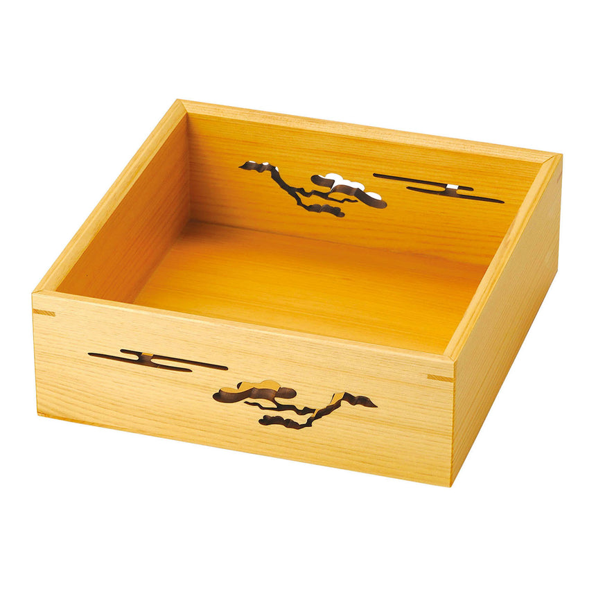 Hinoki openwork food box (large)