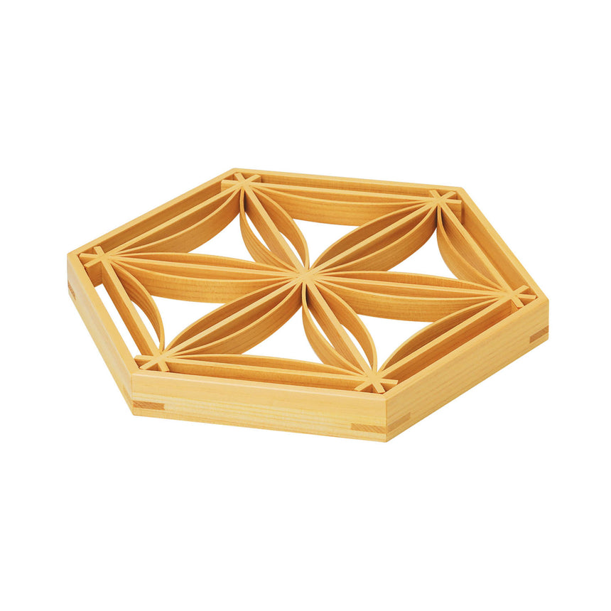 Hinoki hexagonal kumiko box