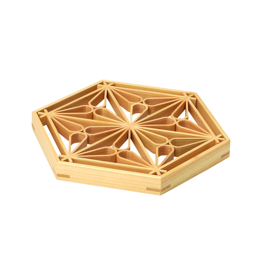 Hinoki hexagonal kumiko box