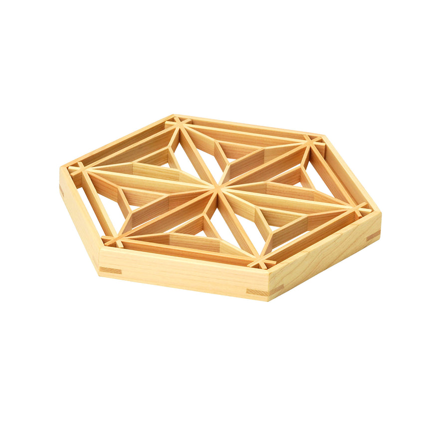 Hinoki hexagonal kumiko box