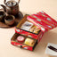 Yuzen two-tiered paper box (with drawer) Red