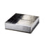 Stainless steel hammered appetizer serving dish with base, square