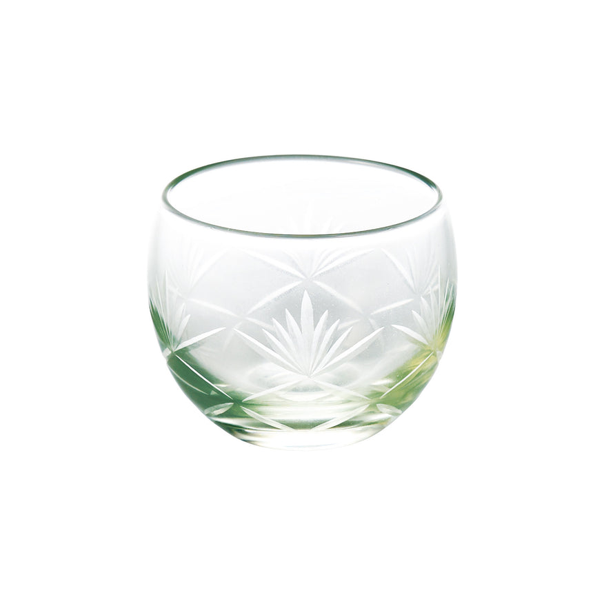 手彫硝子・丸珍味入　ヒワ