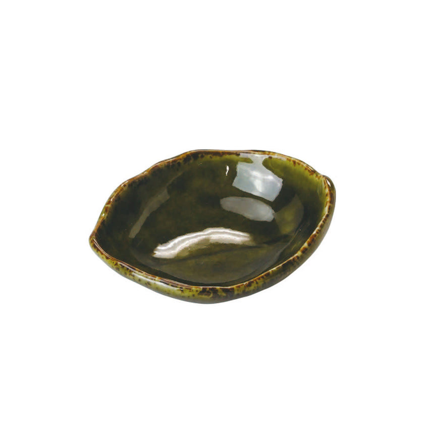 ひと葉豆皿　織部