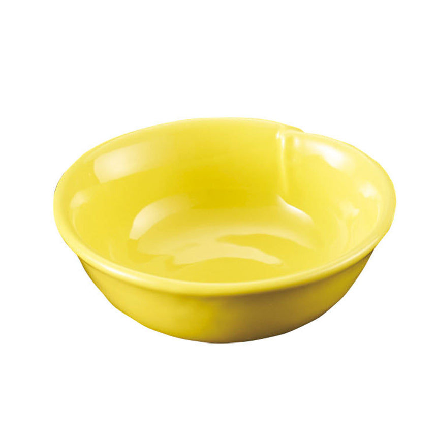 綴じ目丸鉢　黄釉