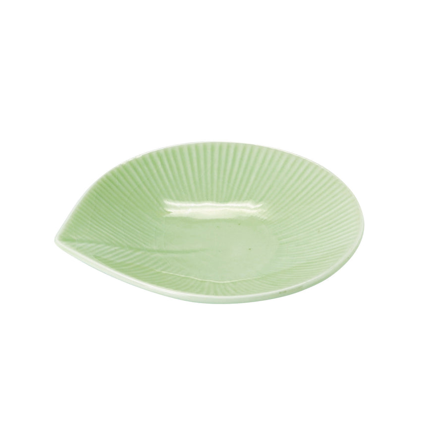 しずく平皿　ヒワ貫入