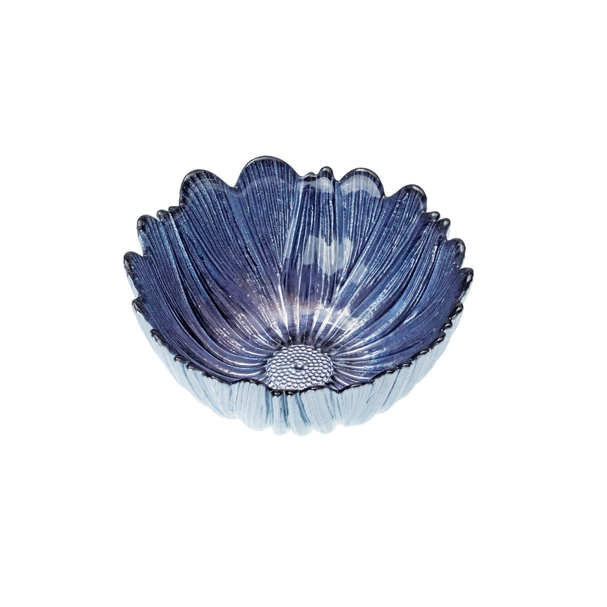 硝子 メタリックカラー花小鉢（ブルー）