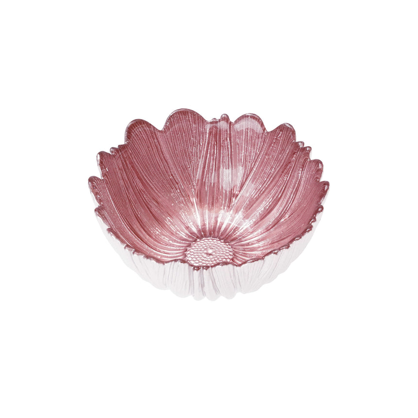 硝子 メタリックカラー花小鉢（ピンク）