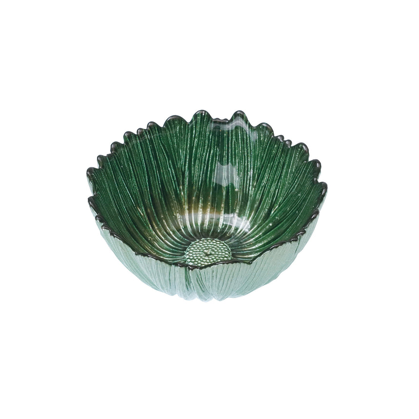 硝子 メタリックカラー花小鉢（グリーン）