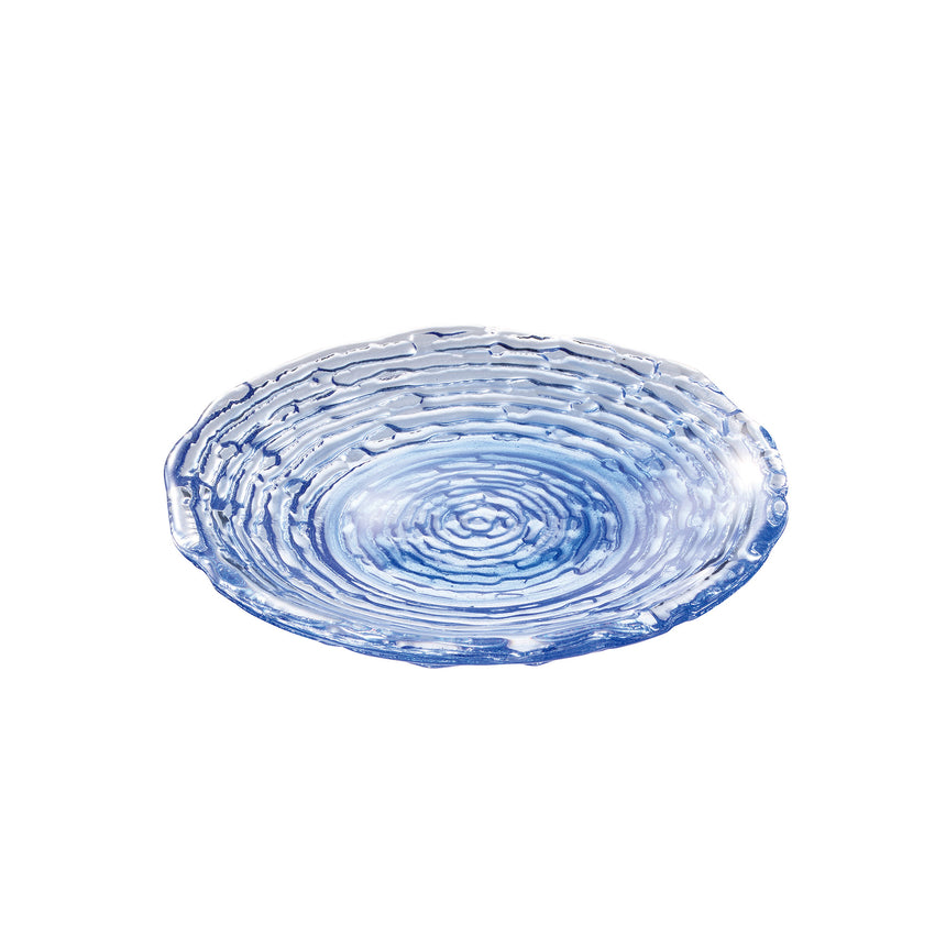 硝子ミニ小皿　うず　(青)