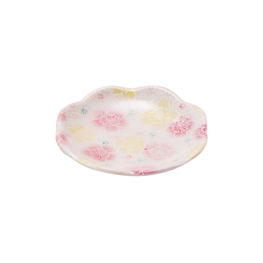 絢彩花小皿　かすみ桜