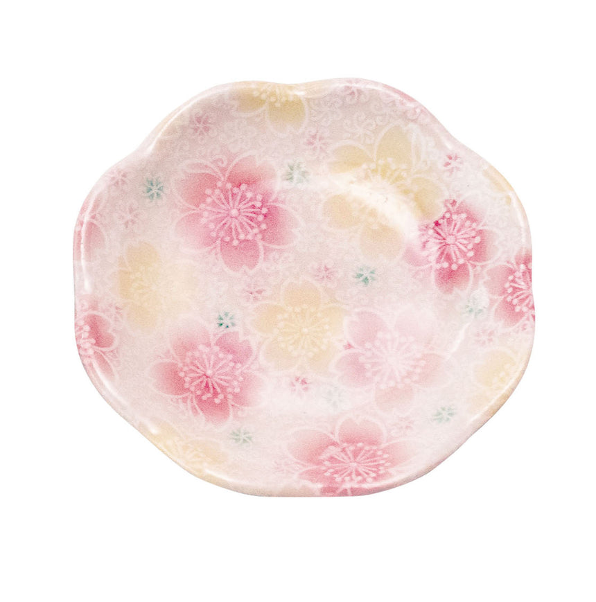 絢彩花小皿　かすみ桜