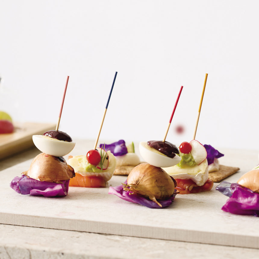 彩り竹丸串(100本入) 細 (桃)