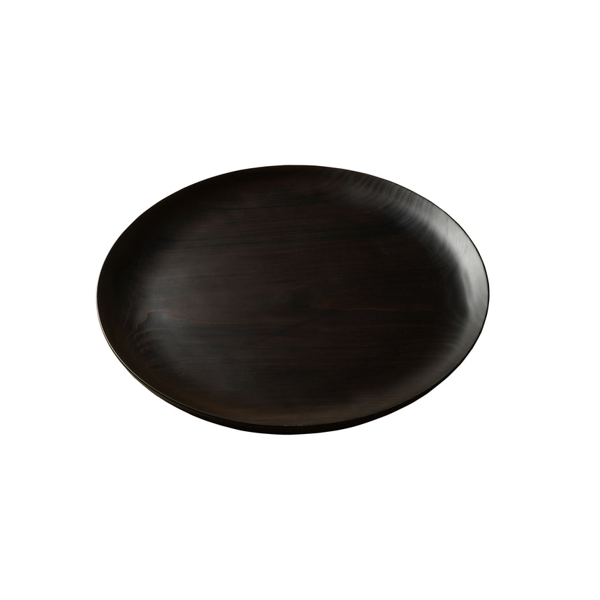 Large round cedar plate (black)