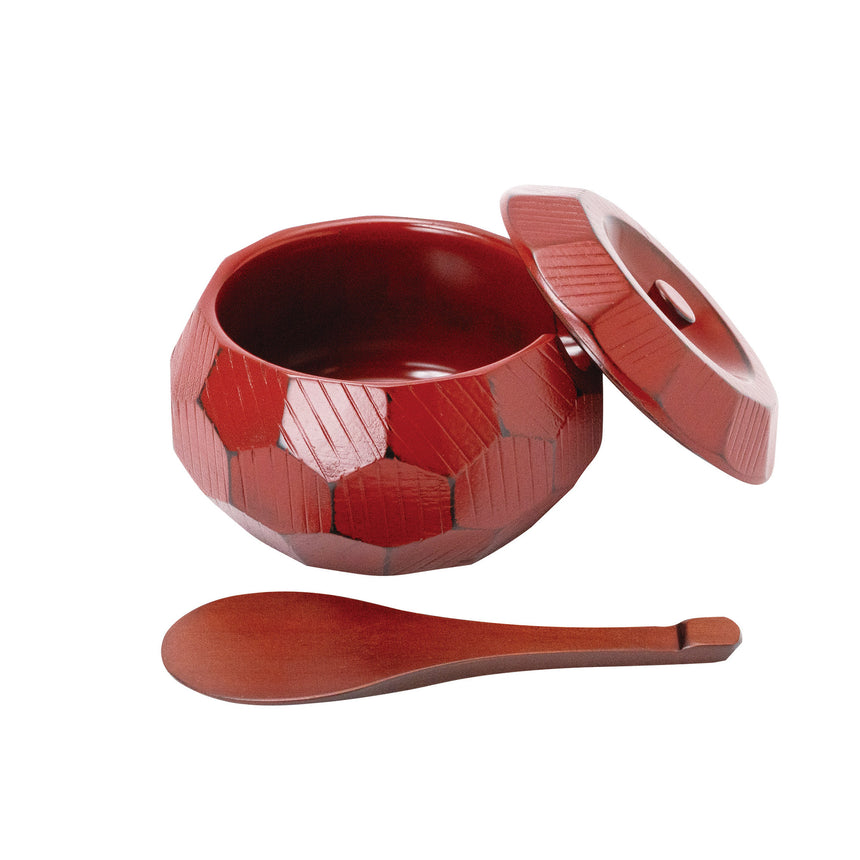 木製飯器セット(蓋・しゃもじ付)根来