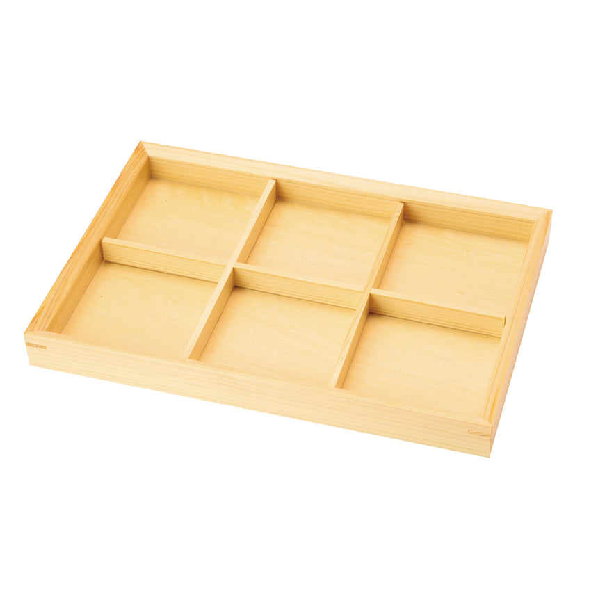 ひのき・浅型仕切料理箱