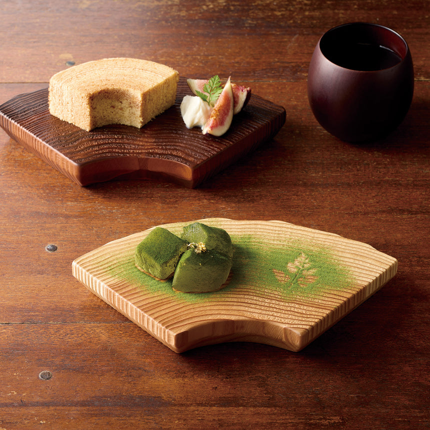 杉・年輪扇皿 クリアー