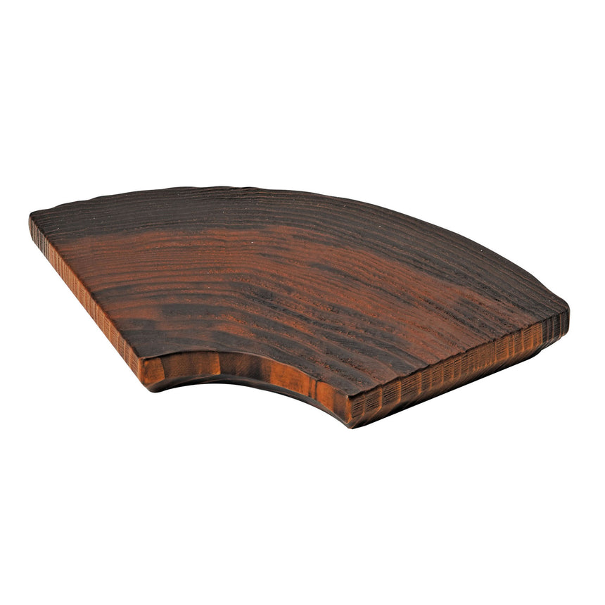 杉・年輪扇皿 ブラウン