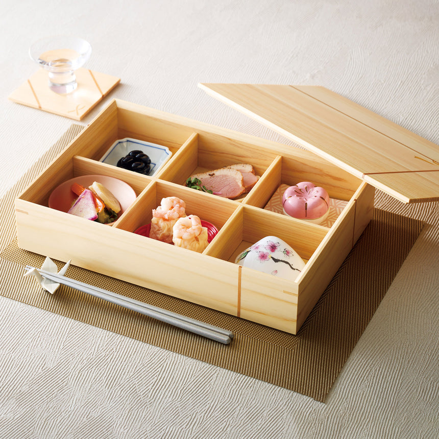 桧　縁(えにし)料理箱(6ッ仕切)