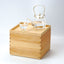 Plain wood multipurpose three-tiered food box