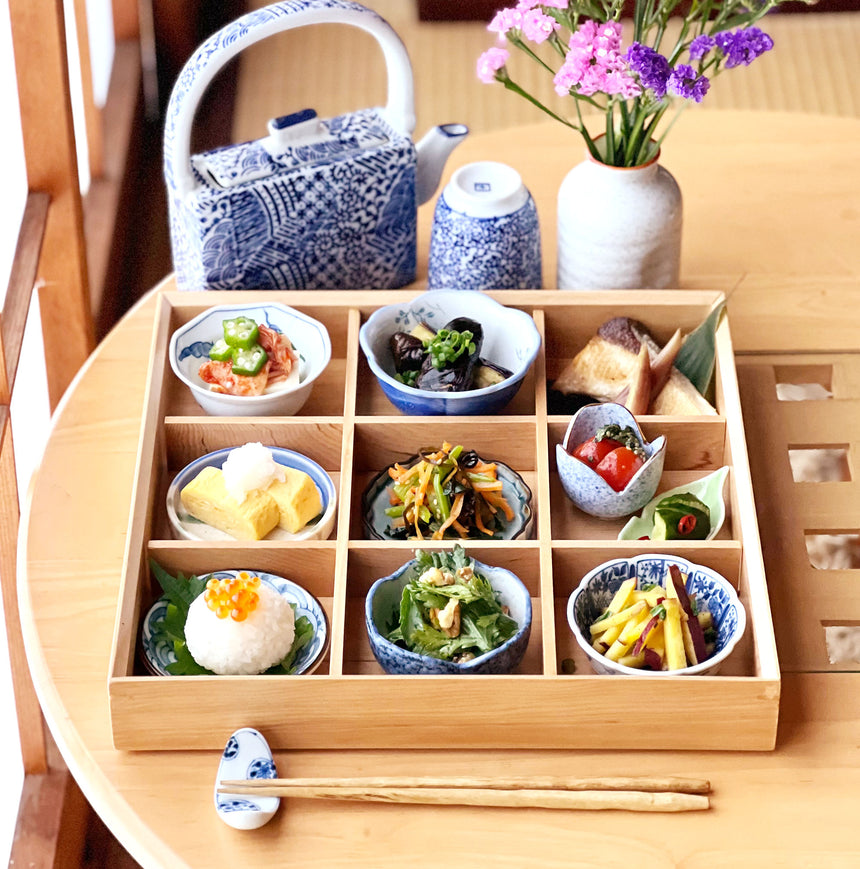 ひのき・浅型仕切料理箱