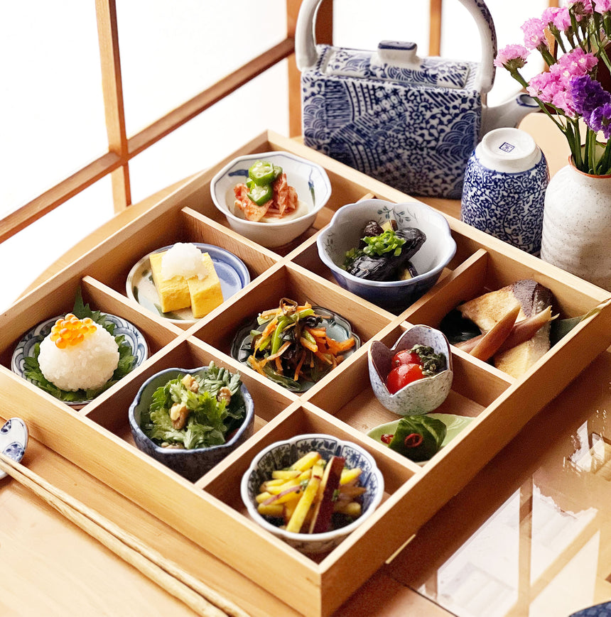 ひのき・浅型仕切料理箱