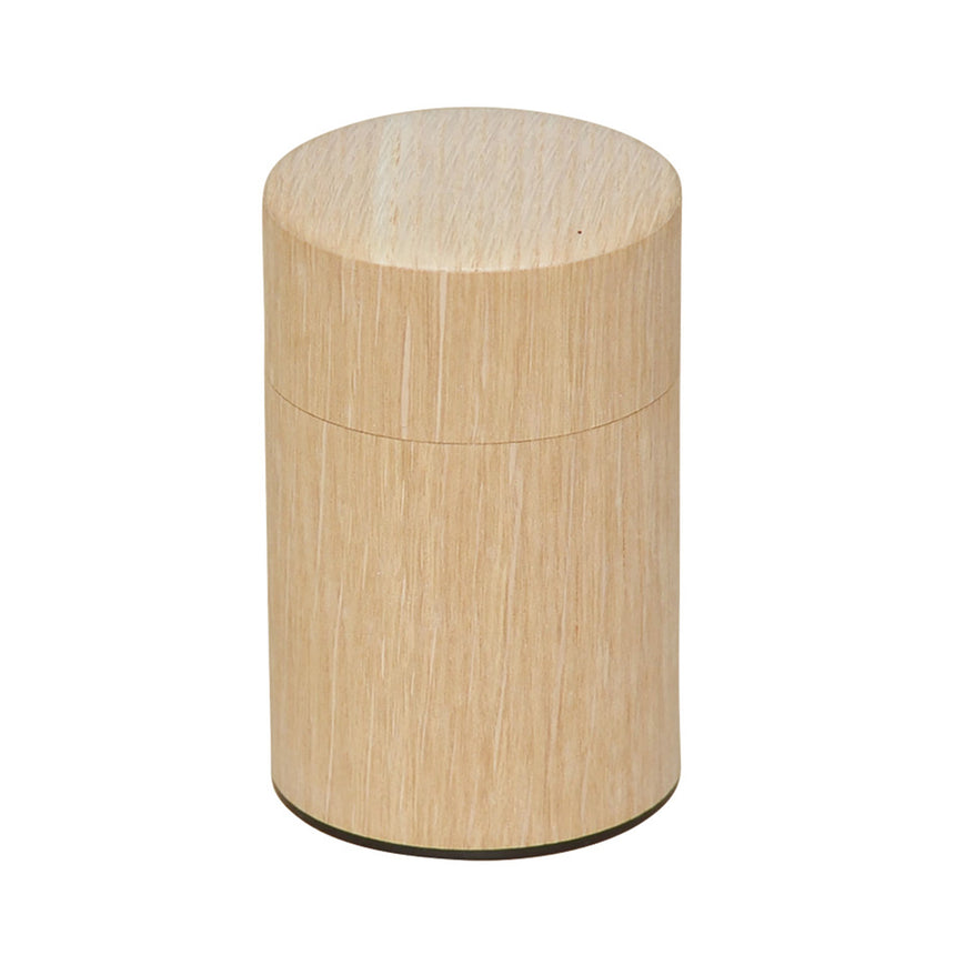 Wood grain tea canister Oak