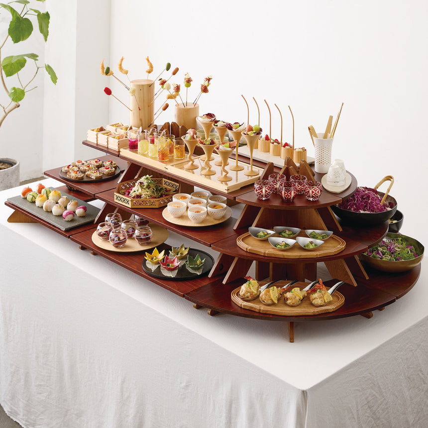 HPミニラック コーナーアール スタンド (ブラウンミックス)