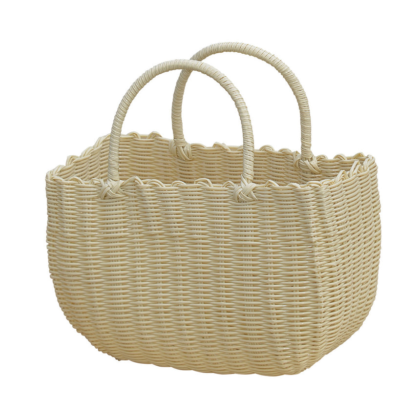 Resin hot water basket, ivory