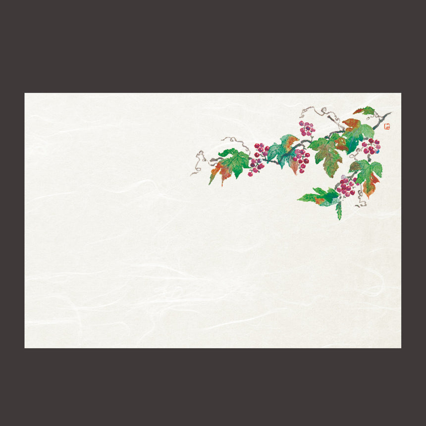 13.3cm Unryu Washi Kaiseki Mat, Four Seasons, Wild Grape, 50 Sheets