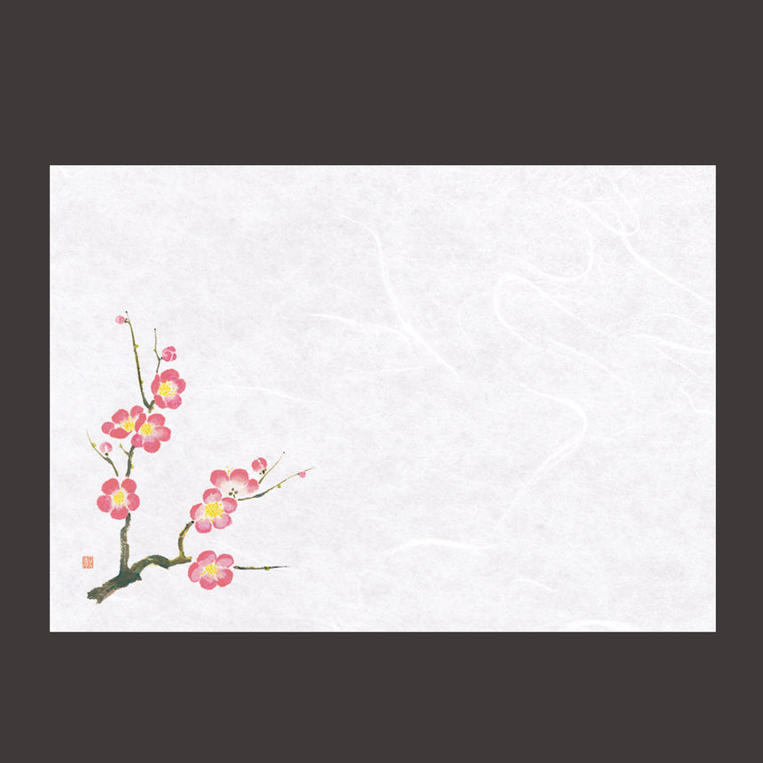 100 pieces of Unryu Washi paper mats, Four Seasons, Plum