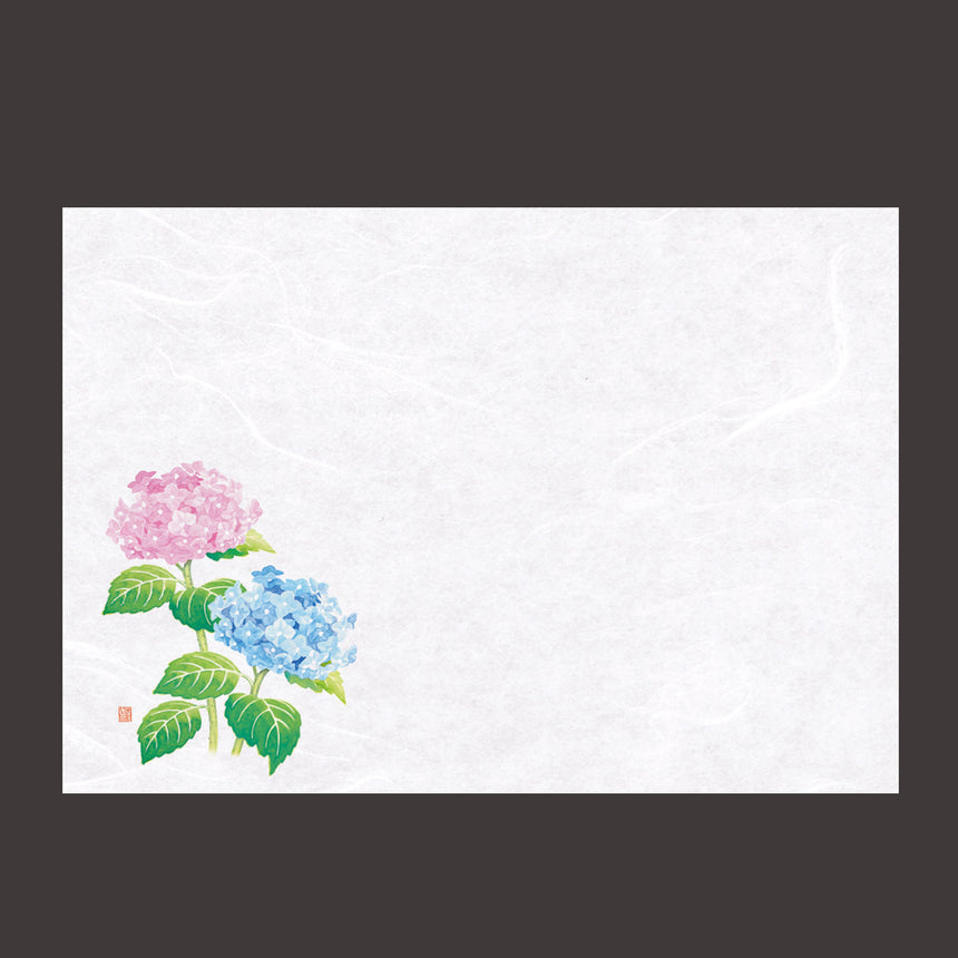 100 pieces of Unryu Washi paper mats, Four Seasons, Hydrangea