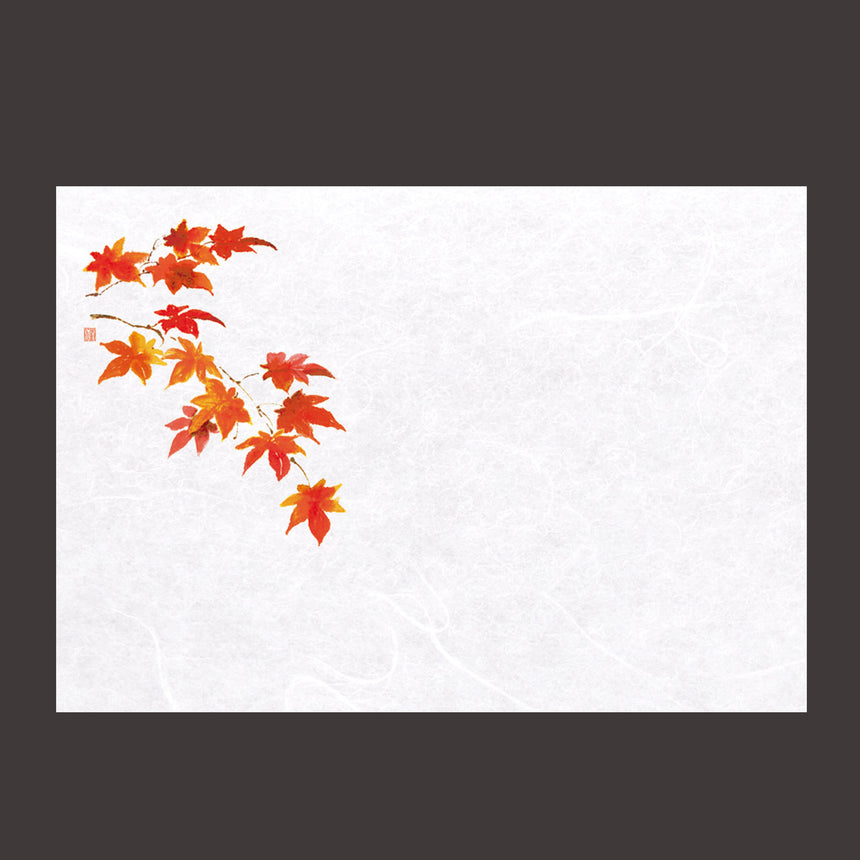 100 pieces of Unryu Washi paper mats, four seasons, autumn leaves